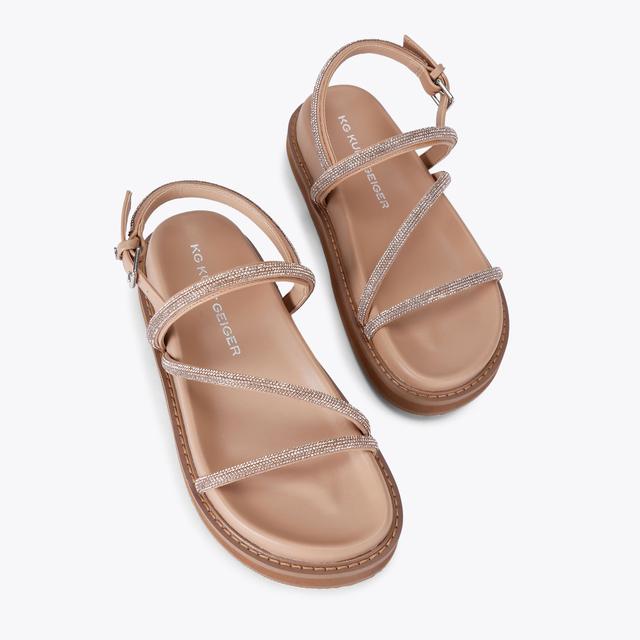 Carvela By Kurt Geiger SAVANNA SANDAL Blush Brown Crystal Sandal By KG KURT GEIGER
