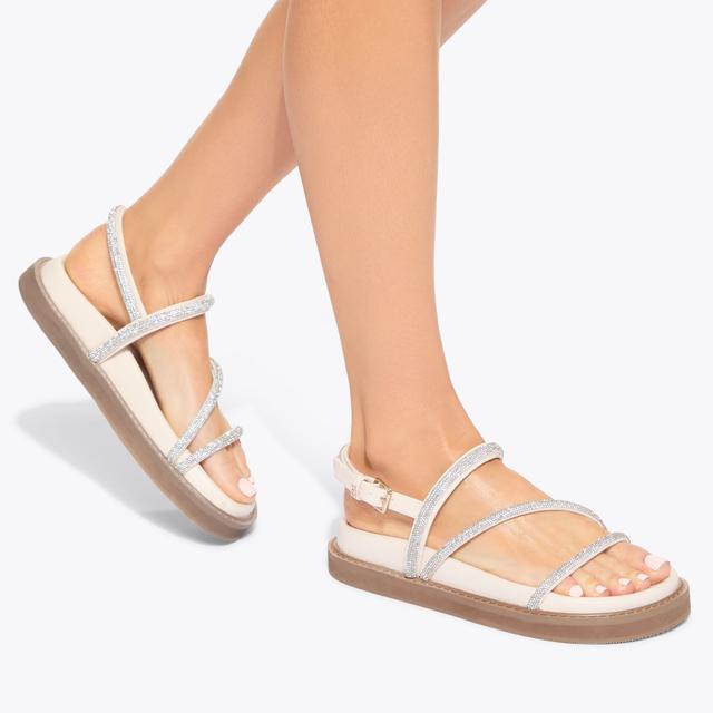 Carvela By Kurt Geiger SAVANNA SANDAL Bone Crystal Sandal By KG KURT GEIGER