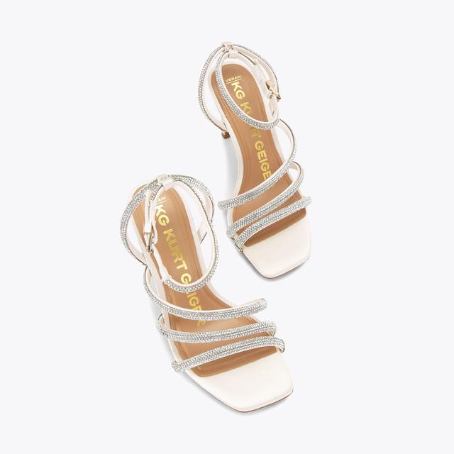Carvela By Kurt Geiger SAVANNA White Embellished Heels By KG KURT GEIGER