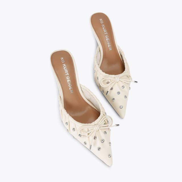 Carvela By Kurt Geiger SAYLOR STUD Bone Kitten Mule Heel By KG KURT GEIGER