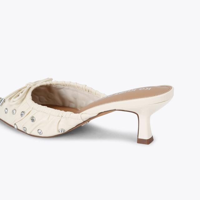 Carvela By Kurt Geiger SAYLOR STUD Bone Kitten Mule Heel By KG KURT GEIGER