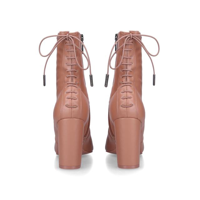 Carvela By Kurt Geiger SECOND SKIN ANKLE Tan Pointed Toe Lace Back Ankle Boots By CARVELA