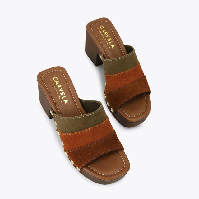 Carvela By Kurt Geiger SETTANTA MULE Suede Stepped Mule Heel By CARVELA COMFORT