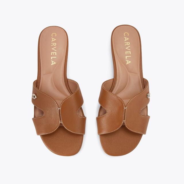 Carvela By Kurt Geiger SEVILLE Tan Leather Slip On Sandals By CARVELA