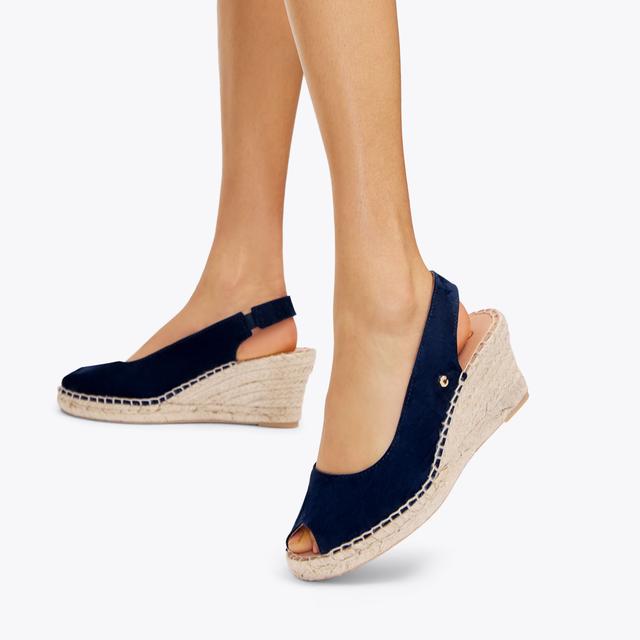 Carvela By Kurt Geiger SHARON 2 Navy Suede Wedge Heels By CARVELA COMFORT