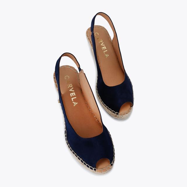 Carvela By Kurt Geiger SHARON 2 Navy Suede Wedge Heels By CARVELA COMFORT