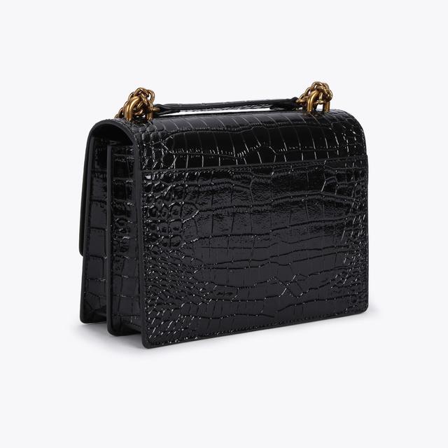 Carvela By Kurt Geiger SHOREDITCH CROSS BODY Black Croc Print Cross Body Bag By KURT GEIGER LONDON