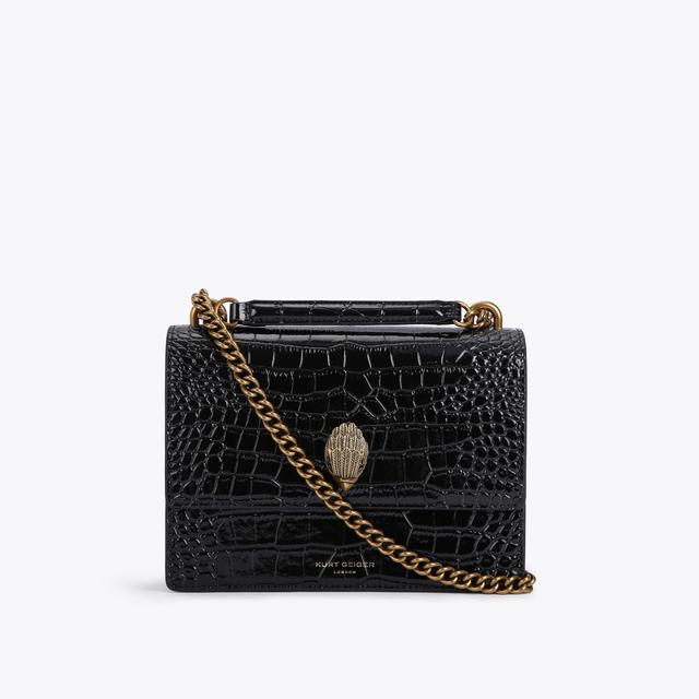 carvela by kurt geiger SHOREDITCH CROSS BODY Black Croc Print Cross Body Bag by KURT GEIGER LONDON