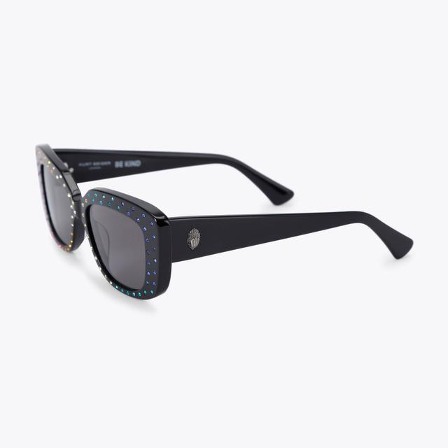 Carvela By Kurt Geiger SHOREDITCH GEM RECTANGLE Black Crystal Sunglasses By KURT GEIGER LONDON