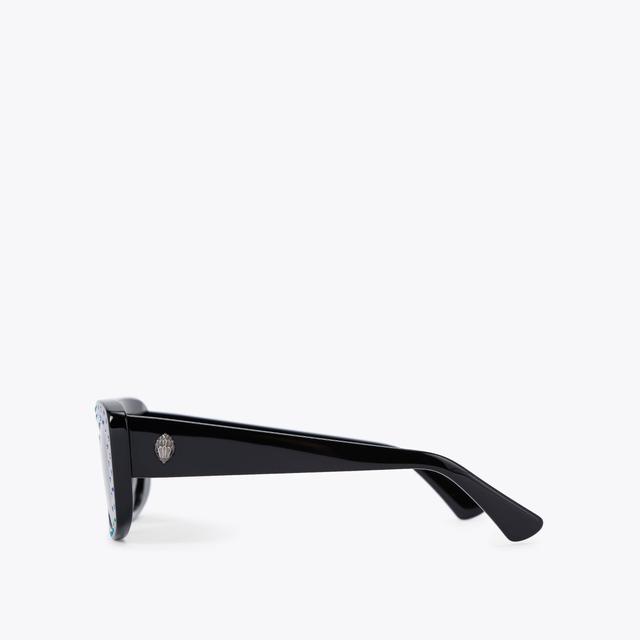 Carvela By Kurt Geiger SHOREDITCH GEM RECTANGLE Black Crystal Sunglasses By KURT GEIGER LONDON