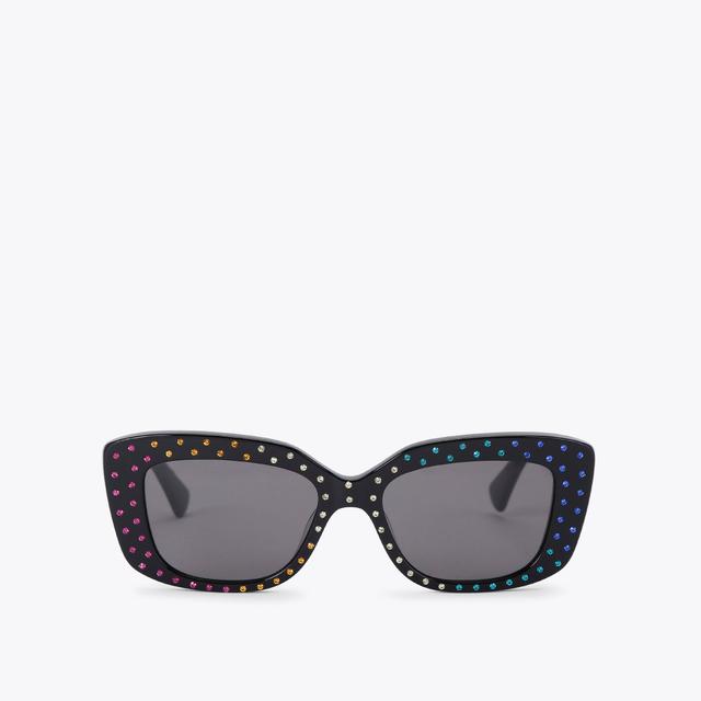 carvela by kurt geiger SHOREDITCH GEM RECTANGLE Black Crystal Sunglasses by KURT GEIGER LONDON
