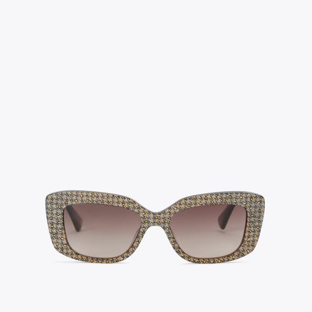 carvela by kurt geiger SHOREDITCH GEM RECTANGLE Houndstooth Crystal Sunglasses by KURT GEIGER LONDON