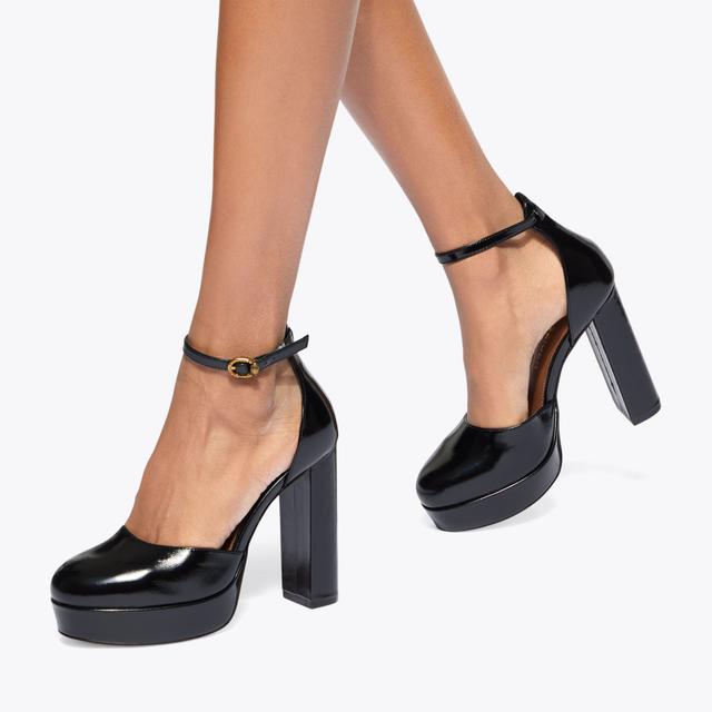 Carvela By Kurt Geiger SHOREDITCH PLATFORM COURT Black Platform Leather Heel By KURT GEIGER LONDON