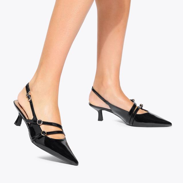 Carvela By Kurt Geiger SIENNA Black Patent Kitten Heel By KG KURT GEIGER