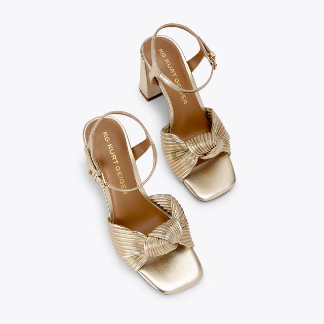 Carvela By Kurt Geiger SIGNET Gold Block Heel By KG KURT GEIGER