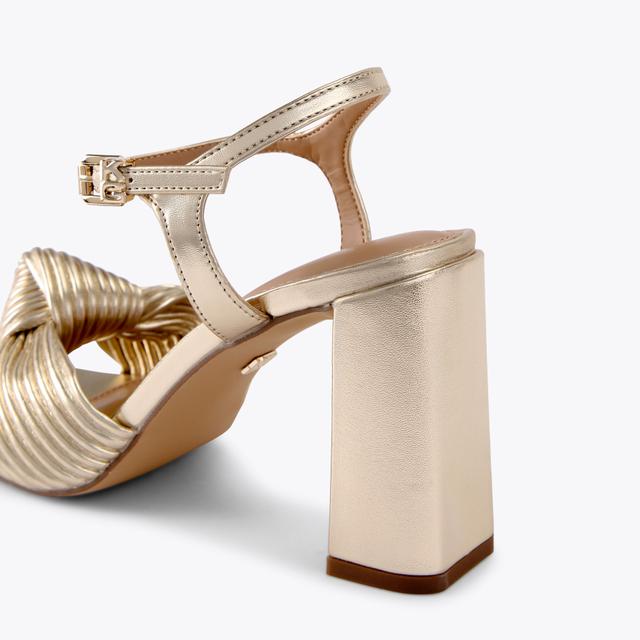Carvela By Kurt Geiger SIGNET Gold Block Heel By KG KURT GEIGER
