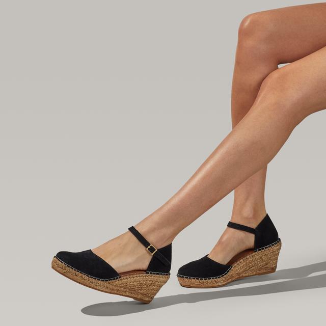 Carvela By Kurt Geiger SIMPLE Black Wedge Heel Sandals By CARVELA COMFORT