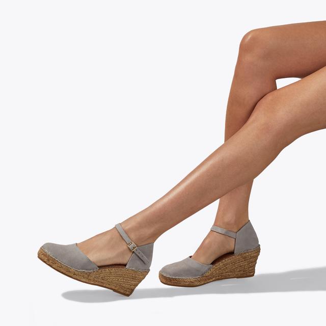 Carvela By Kurt Geiger SIMPLE Grey Wedge Heel Sandals By CARVELA COMFORT