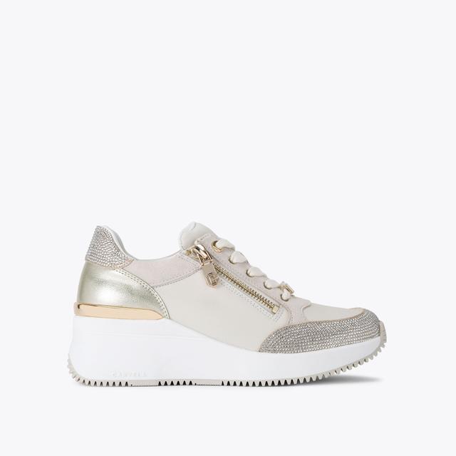 carvela by kurt geiger SKYLINE WEDGE SNEAKER Bone Lace Up Trainer by CARVELA