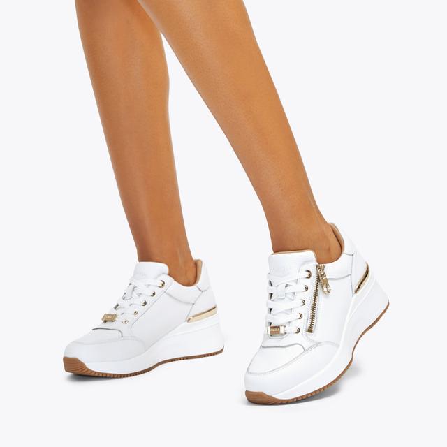 Carvela By Kurt Geiger SKYLINE WEDGE SNEAKER Bone Leather Sneaker By CARVELA