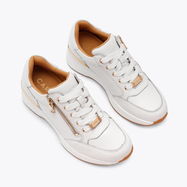 Carvela By Kurt Geiger SKYLINE WEDGE SNEAKER Bone Leather Sneaker By CARVELA