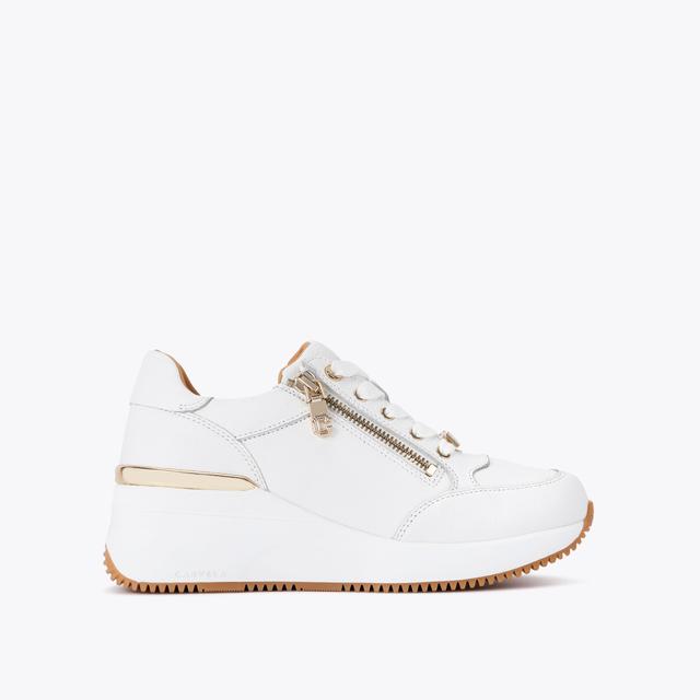 carvela by kurt geiger SKYLINE WEDGE SNEAKER Bone Leather Sneaker by CARVELA