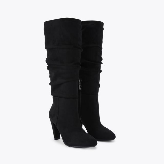 Carvela By Kurt Geiger SLINKY KNEE Black Knee High Scrunch Boot By KG KURT GEIGER