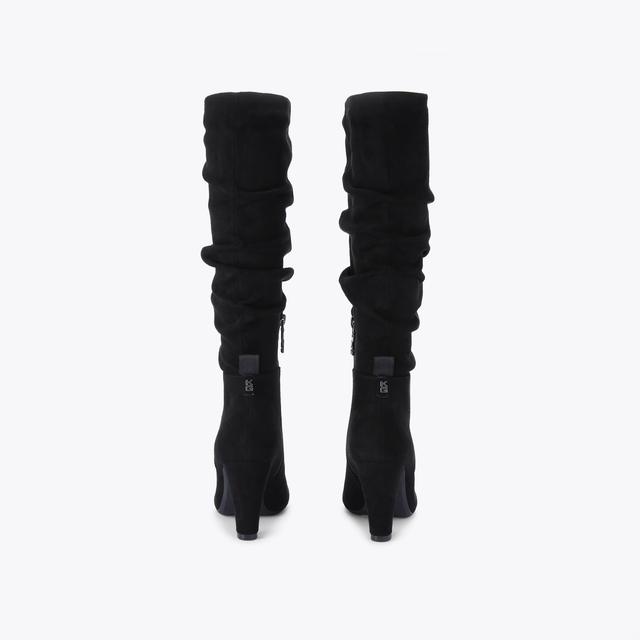 Carvela By Kurt Geiger SLINKY KNEE Black Knee High Scrunch Boot By KG KURT GEIGER