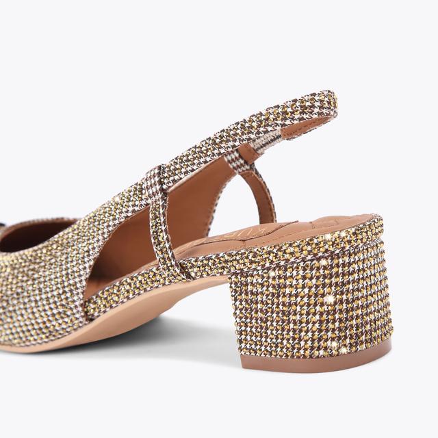 Carvela By Kurt Geiger SLOANE MID SLINGBACK Beige Houndstooth Heels By KURT GEIGER LONDON