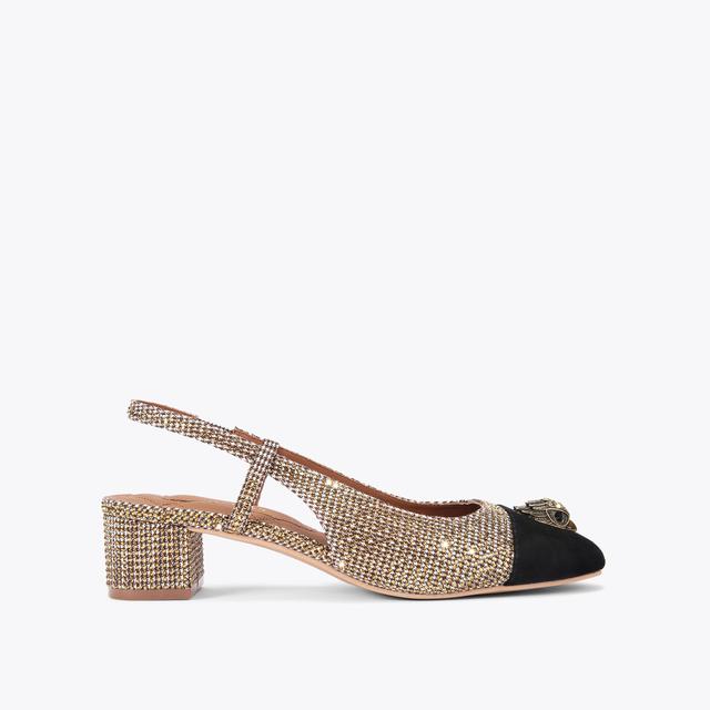 carvela by kurt geiger SLOANE MID SLINGBACK Beige Houndstooth Heels by KURT GEIGER LONDON