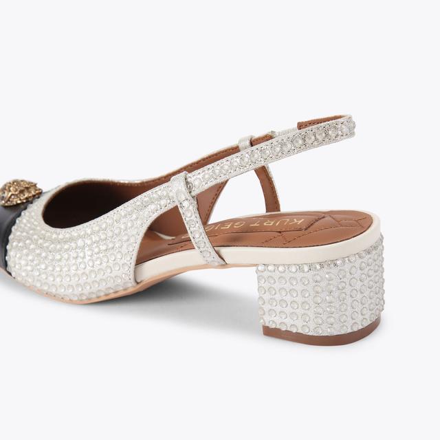 Carvela By Kurt Geiger SLOANE MID SLINGBACK Metallic Silver Slingback Heel By KURT GEIGER LONDON