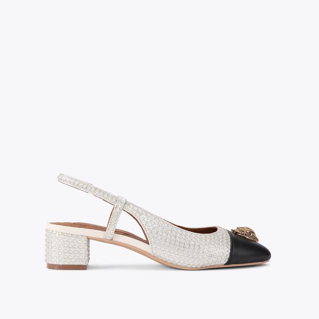 carvela by kurt geiger SLOANE MID SLINGBACK Metallic Silver Slingback Heel by KURT GEIGER LONDON
