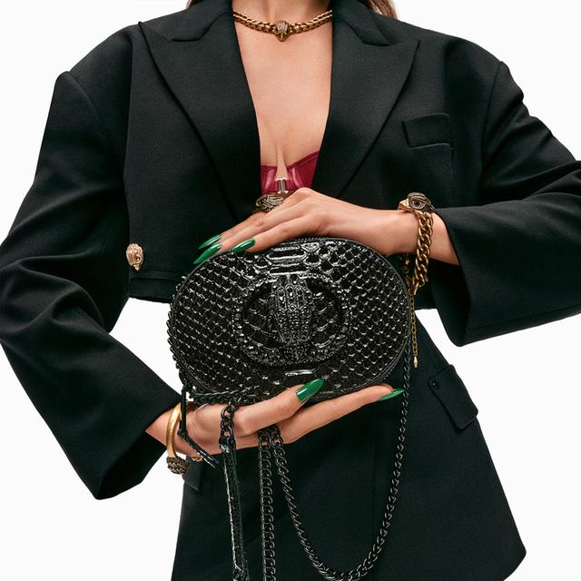 Carvela By Kurt Geiger SM CHELSEA CAMERA BAG DR Black Lizard Drench Camera Purse By KURT GEIGER LONDON