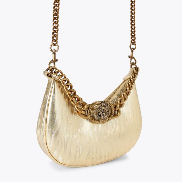 Carvela By Kurt Geiger SM CHELSEA CHAIN HOBO Metallic Gold Striped Shoulder Bag By KURT GEIGER LONDON