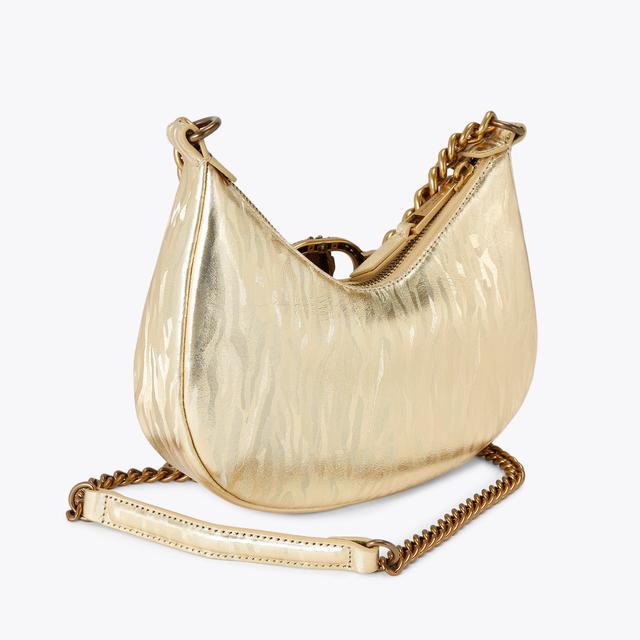 Carvela By Kurt Geiger SM CHELSEA CHAIN HOBO Metallic Gold Striped Shoulder Bag By KURT GEIGER LONDON