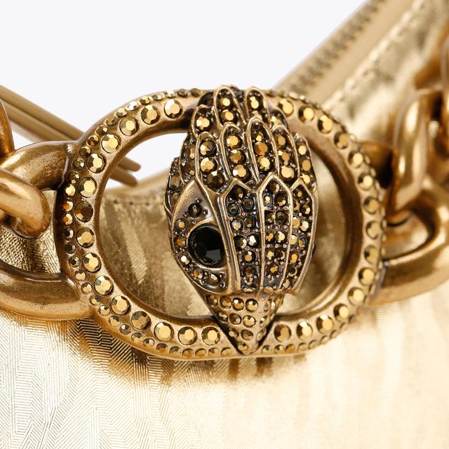 Carvela By Kurt Geiger SM CHELSEA CHAIN HOBO Metallic Gold Striped Shoulder Bag By KURT GEIGER LONDON