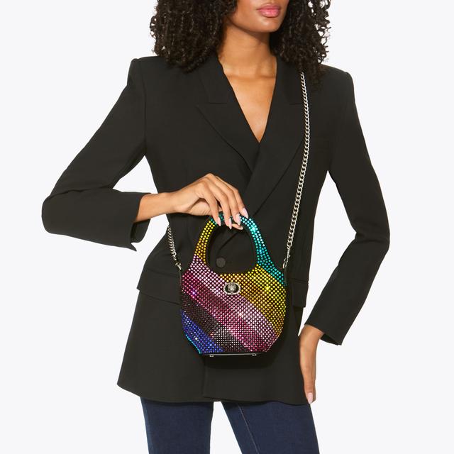 Carvela By Kurt Geiger SM CHELSEA CRYSTAL HOBO Black Suede Crystal Bag By KURT GEIGER LONDON