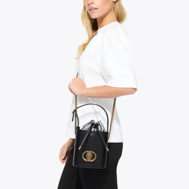 Carvela By Kurt Geiger SM CHELSEA ROUND BUCKET Black Bucket Bag By KURT GEIGER LONDON