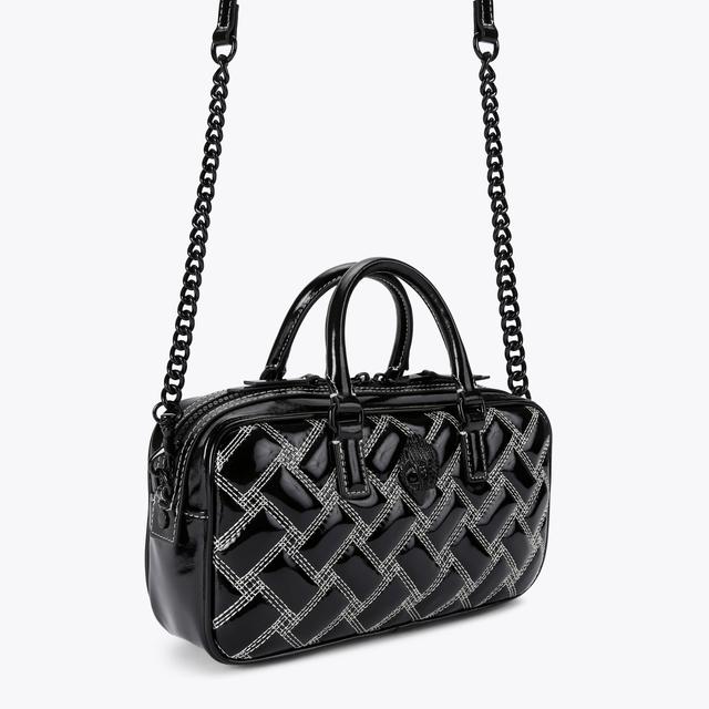Carvela By Kurt Geiger SM KENSINGTON DUFFLE DR Black White Duffle Bag By KURT GEIGER LONDON