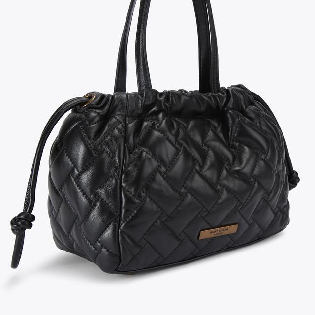 Carvela By Kurt Geiger SM KENSINGTON STRING TOTE Black Leather String Tote Bag By KURT GEIGER LONDON