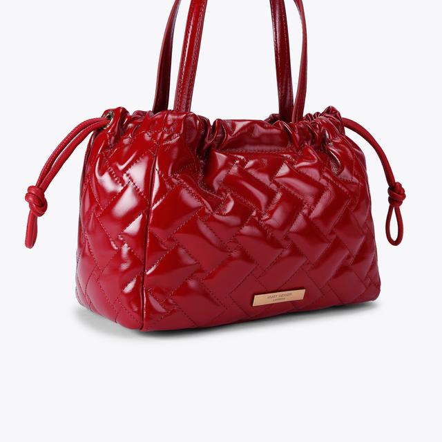 Carvela By Kurt Geiger SM KENSINGTON STRING TOTE Red Leather String Tote Bag By KURT GEIGER LONDON