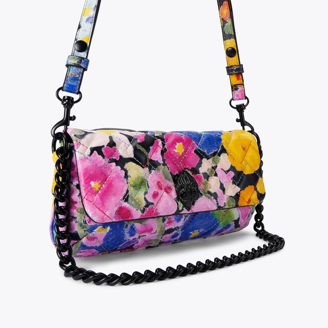 Carvela By Kurt Geiger SM LONG KENSINGTON Black Floral Long Shoulder Bag By KURT GEIGER LONDON