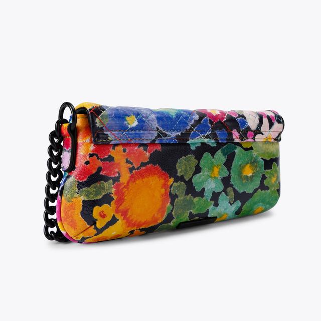 Carvela By Kurt Geiger SM LONG KENSINGTON Black Floral Long Shoulder Bag By KURT GEIGER LONDON