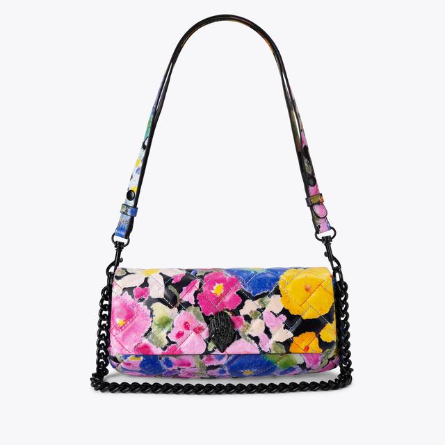 carvela by kurt geiger SM LONG KENSINGTON Black Floral Long Shoulder Bag by KURT GEIGER LONDON