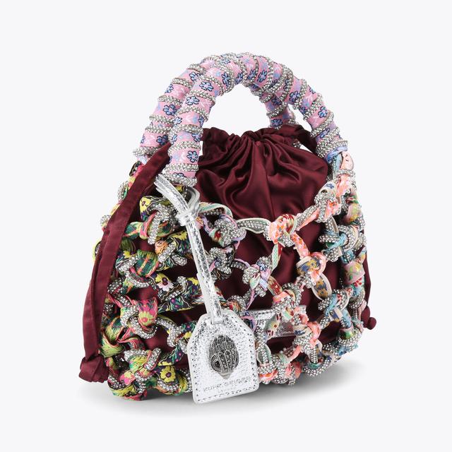 Carvela By Kurt Geiger SM MACRAME CRYSTAL BAG Floral Fabric Crystal Bag By KURT GEIGER LONDON