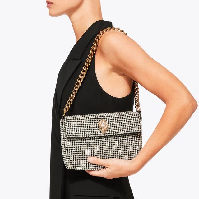Carvela By Kurt Geiger SM PARTY SHOULDER BAG Silver Shoulder Crystal Bag By KURT GEIGER LONDON