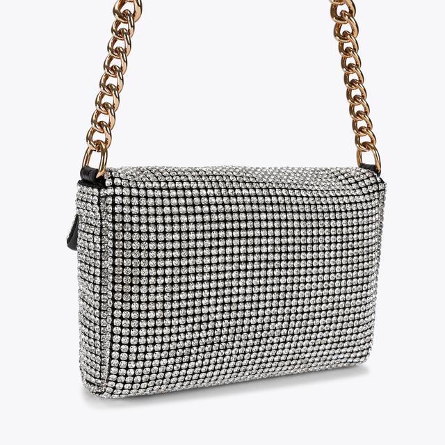 Carvela By Kurt Geiger SM PARTY SHOULDER BAG Silver Shoulder Crystal Bag By KURT GEIGER LONDON
