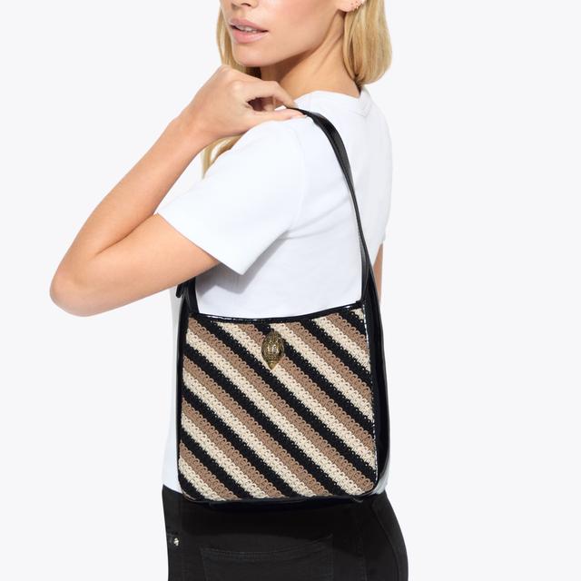 Carvela By Kurt Geiger SMALL BOND HOBO Raffia Woven Shoulder Bag By KURT GEIGER LONDON