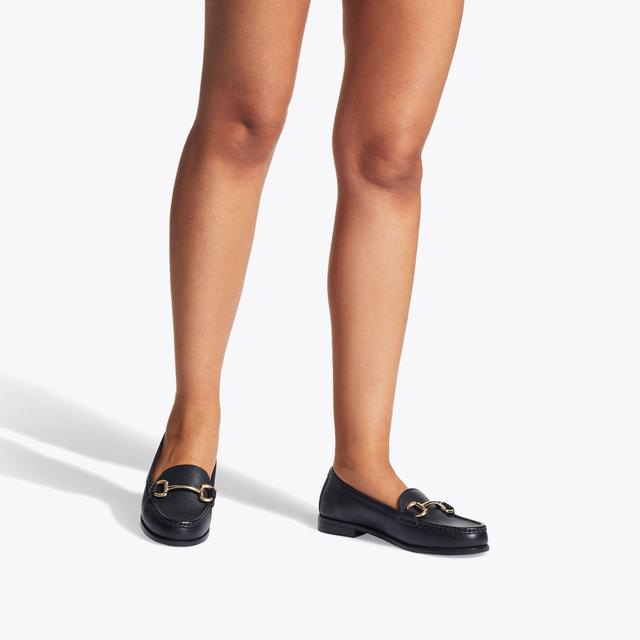 Carvela By Kurt Geiger SNAP Black Leather Slip On Loafers By CARVELA COMFORT