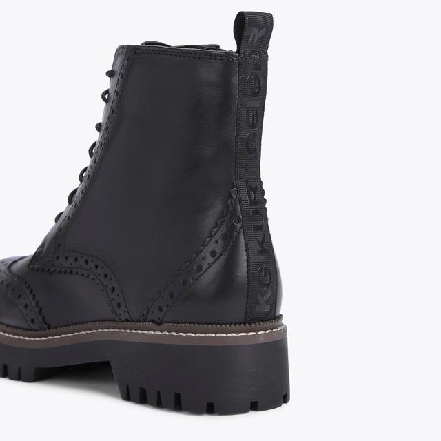 Carvela By Kurt Geiger SOFIA Black Brogue Lace Up Ankle Boots By KG KURT GEIGER